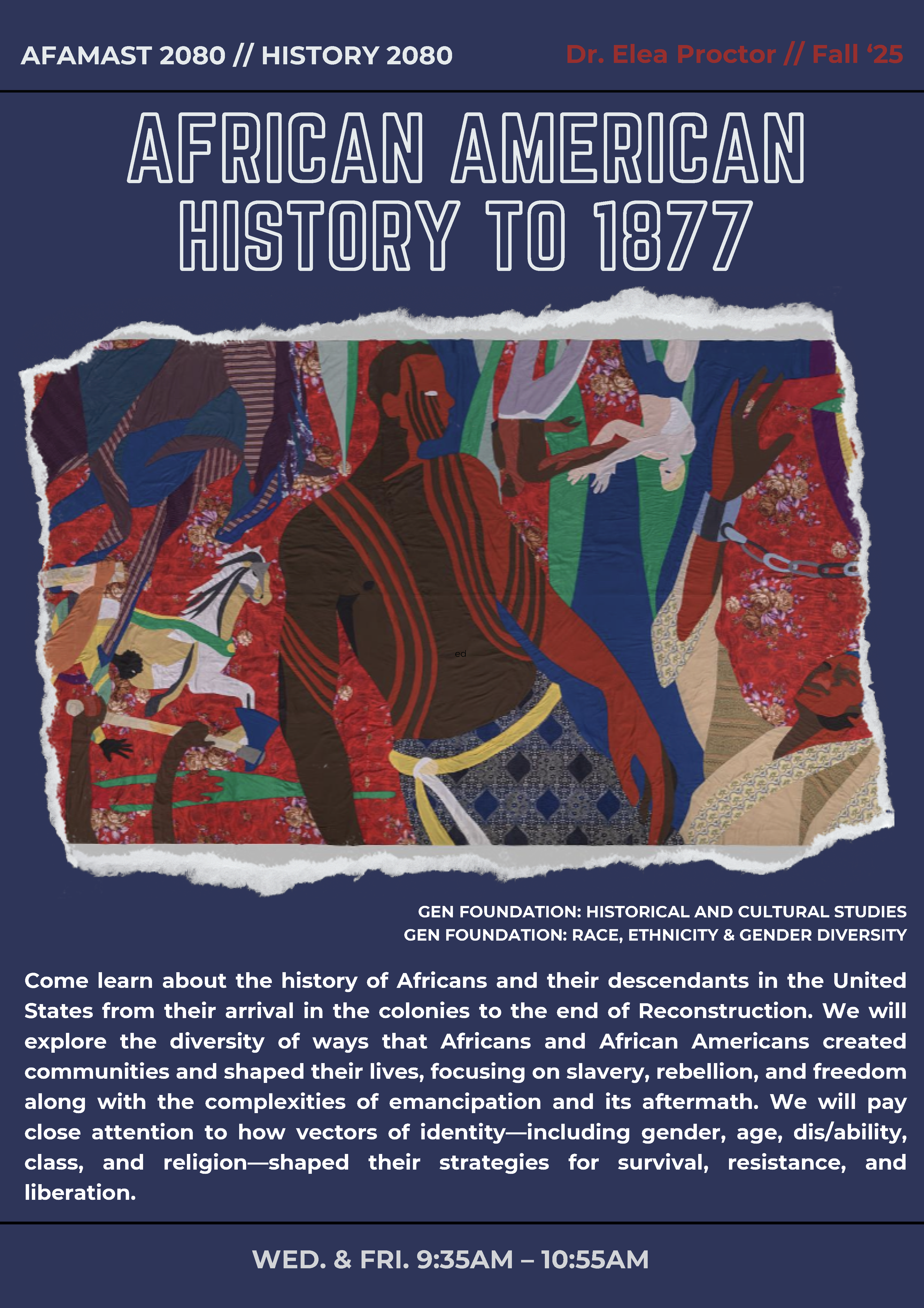 History of African American to 1970 Course Flyer