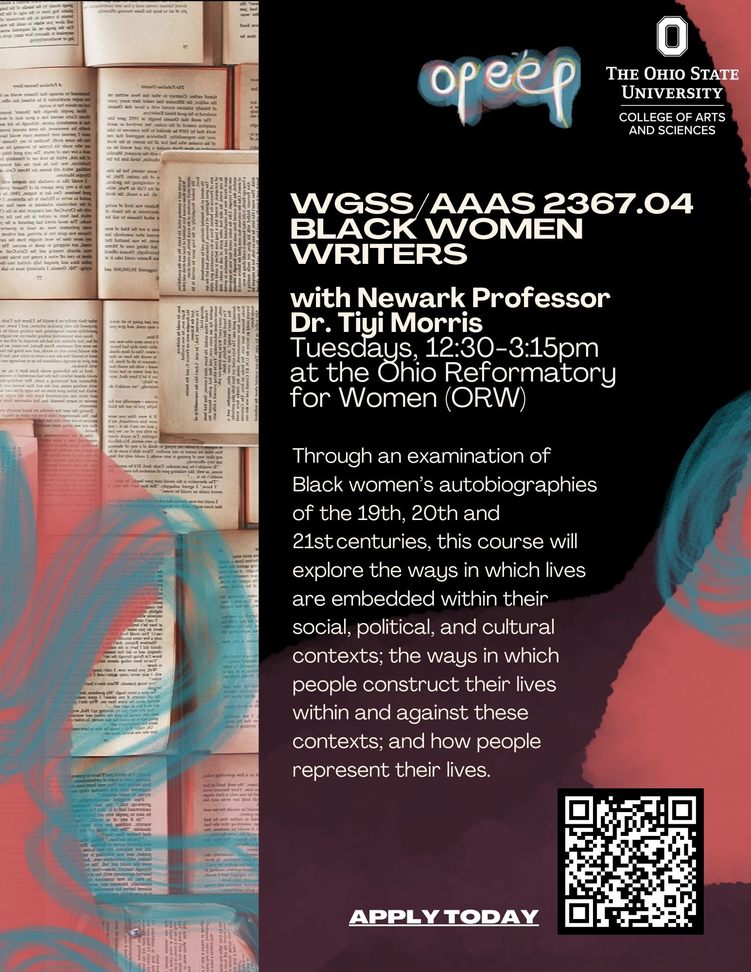 Ohio Prison Education Exchange Project Course Flyer for Black Women Writers