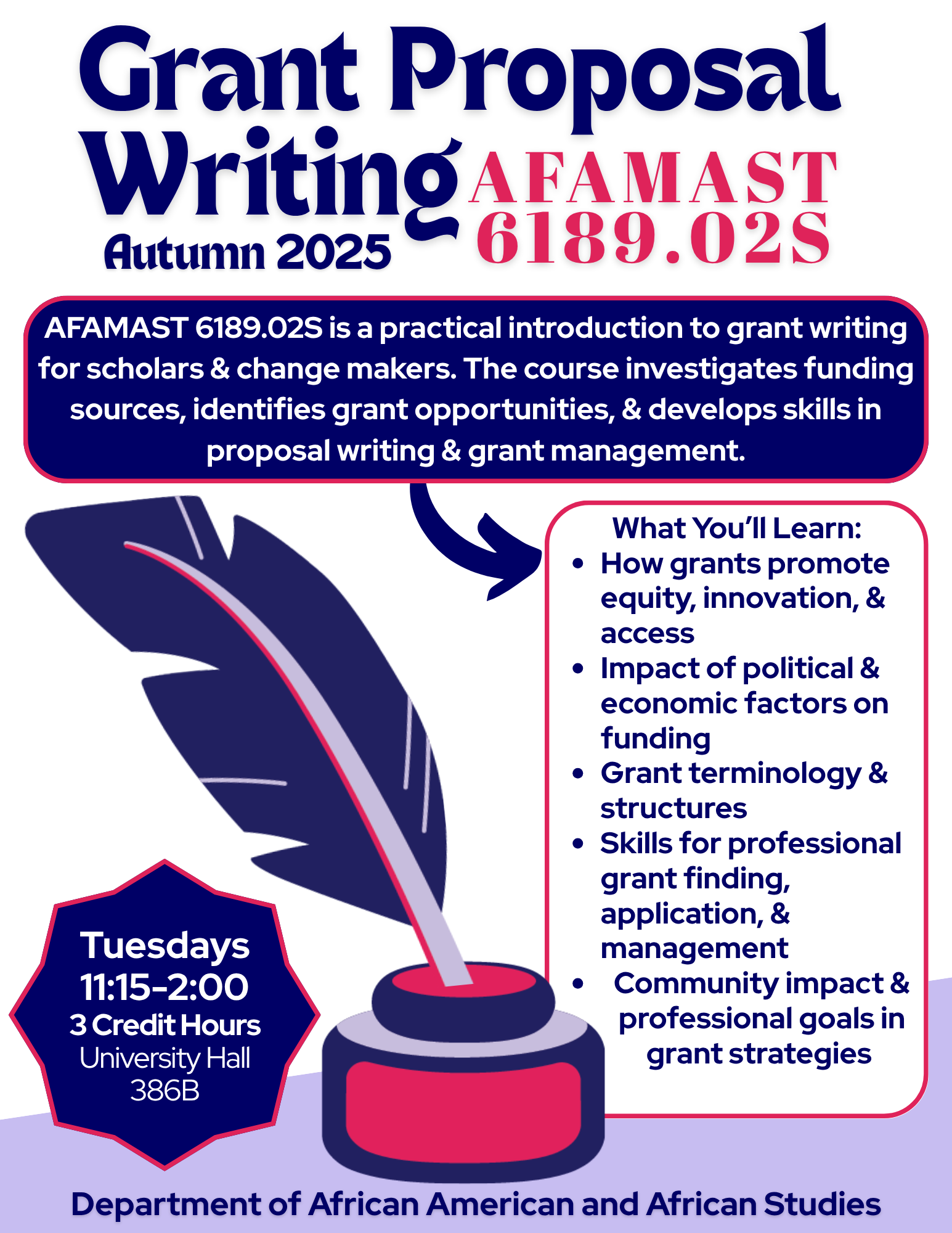 Grant Proposal Writing Course Flyer