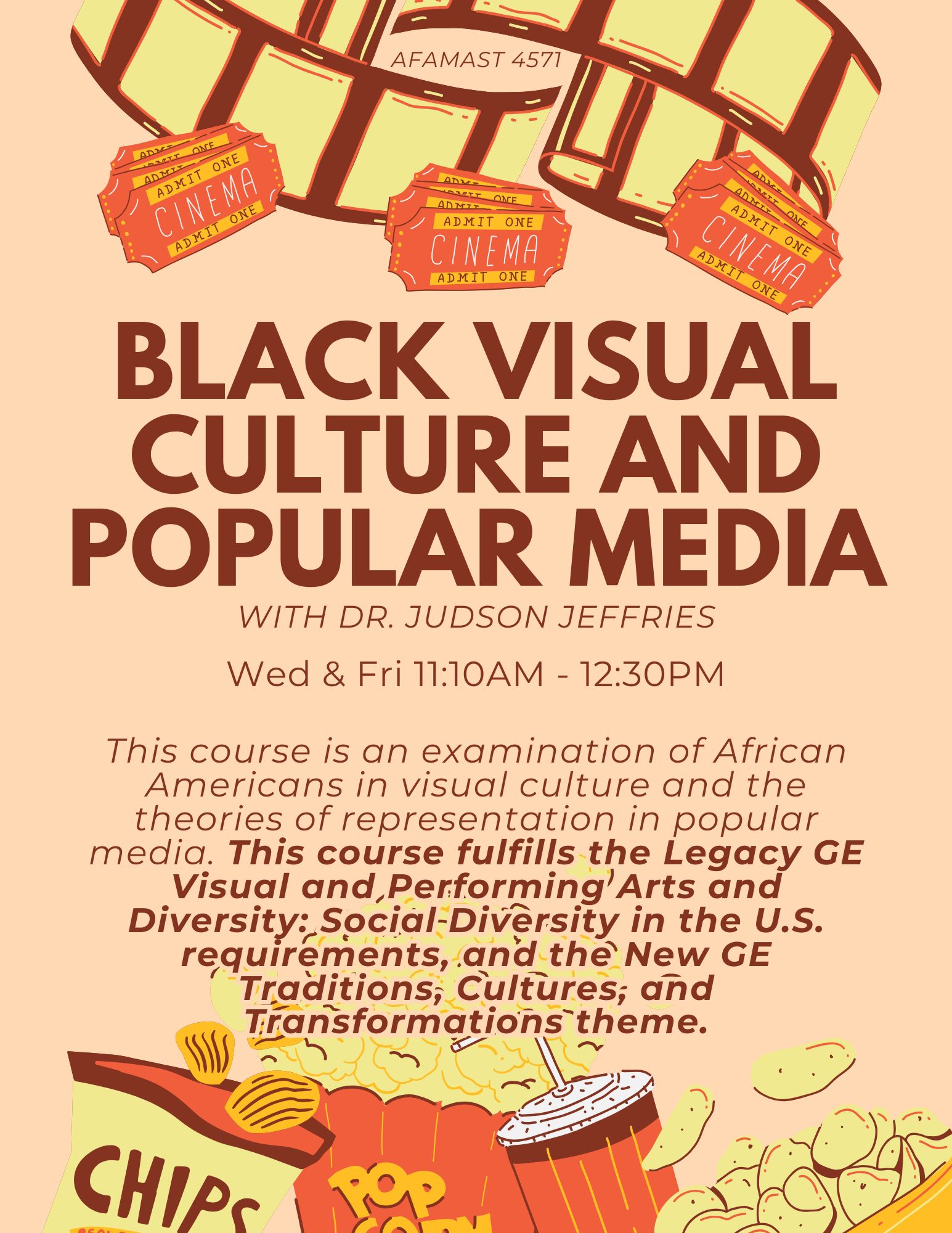This is a course flyer Black Visual Culture and Popular Media.