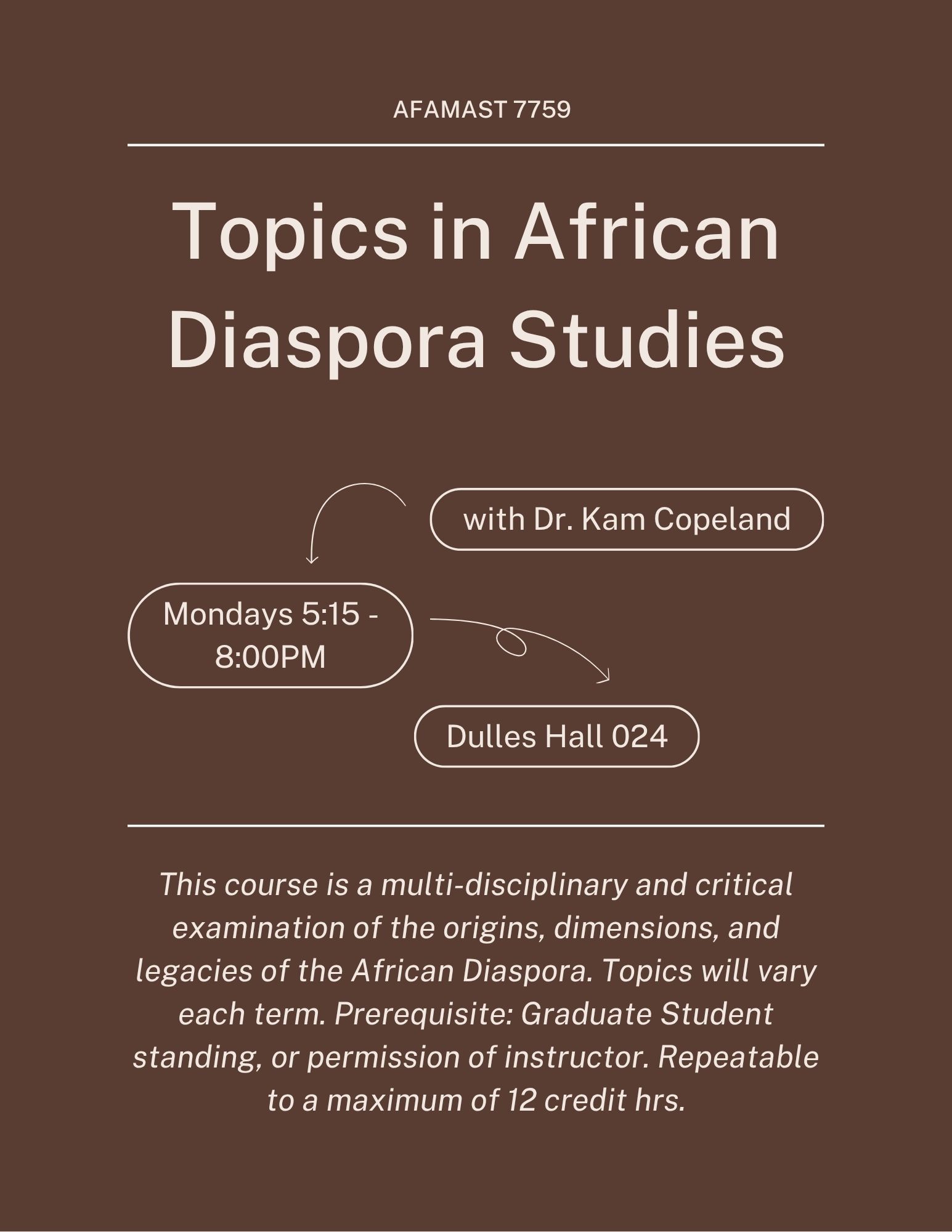 AFAMAST 7759 Topics in African Diaspora Studies 