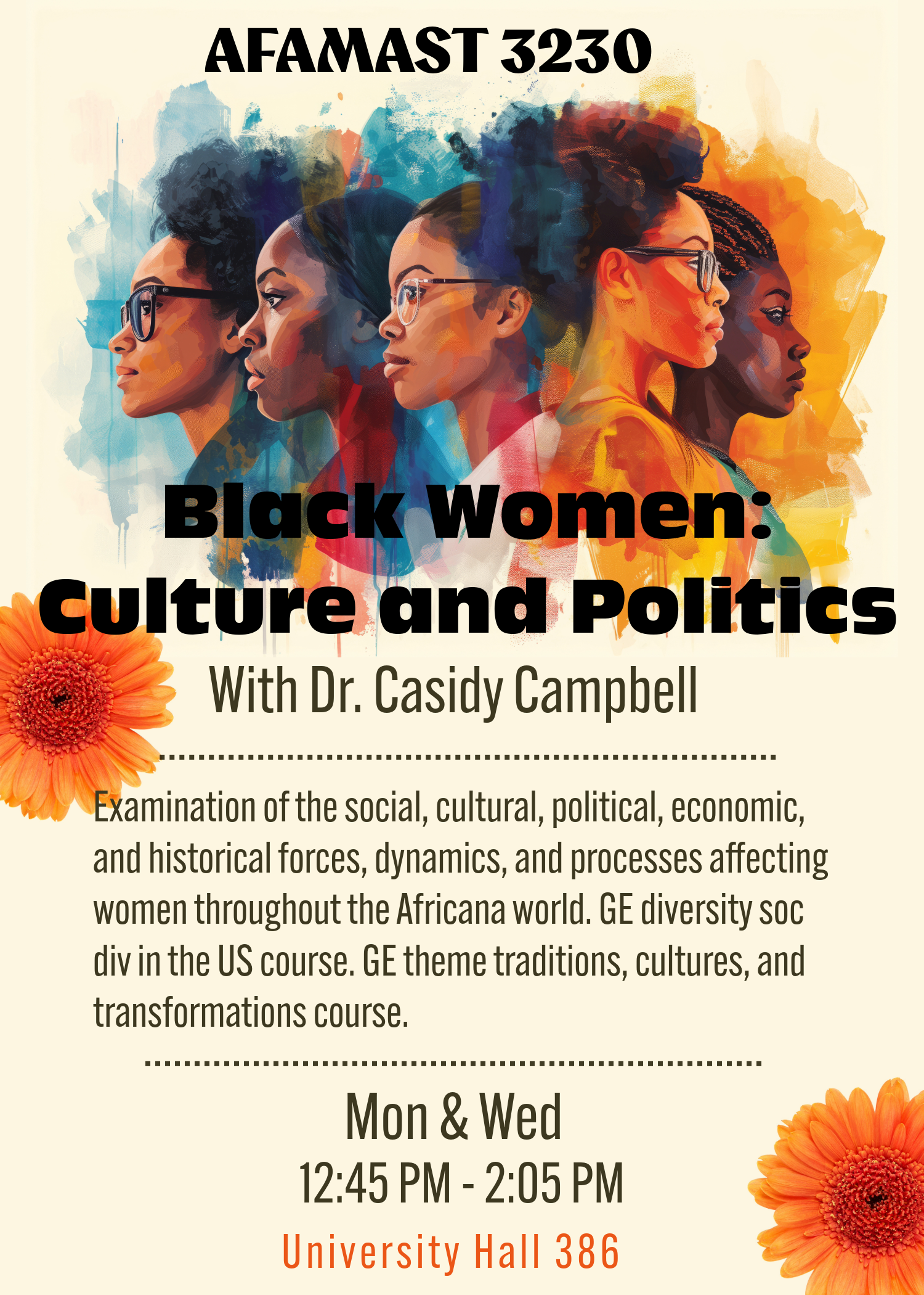 This is a flyer for Black Women Culture and Politic.