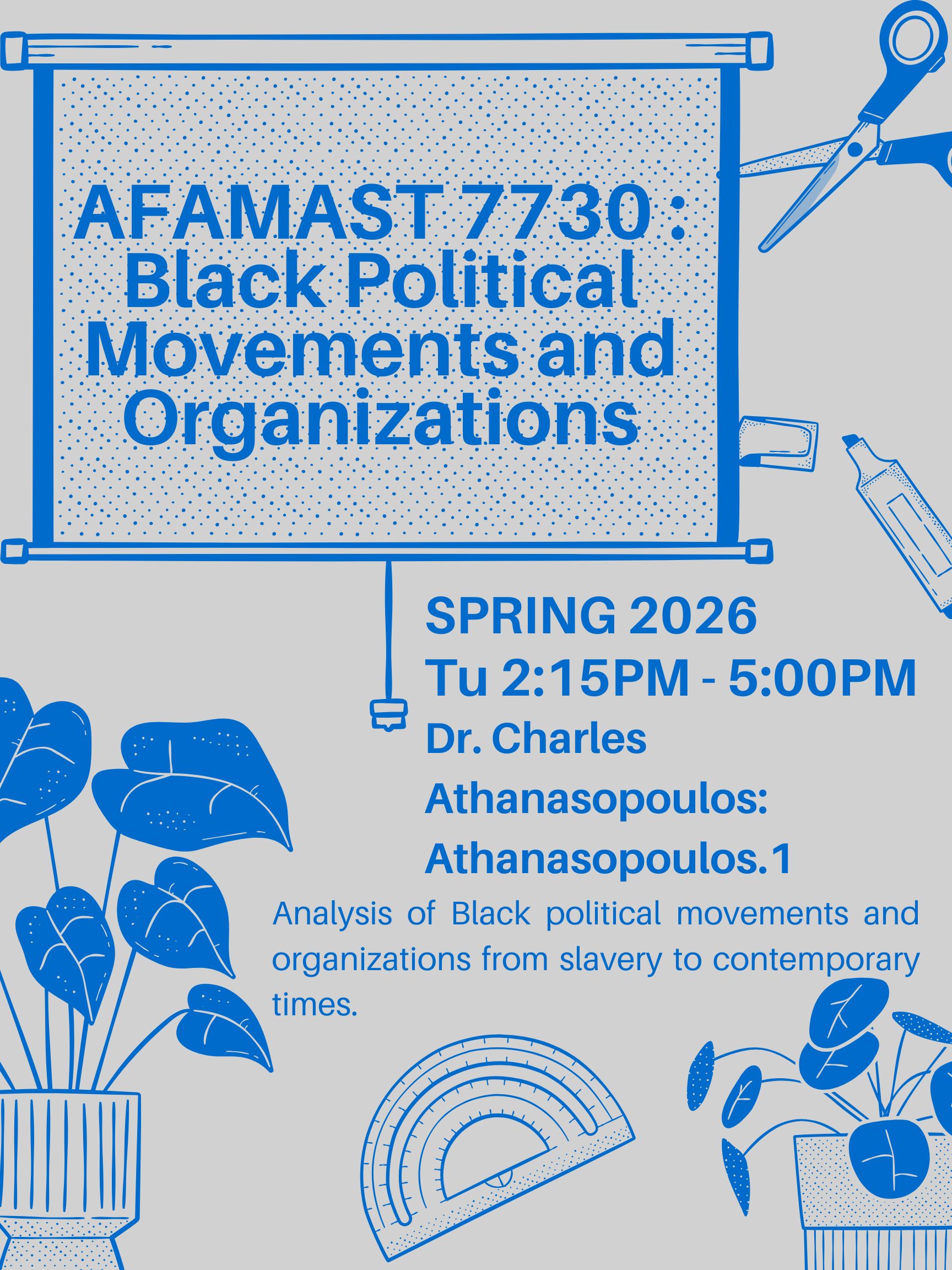 This is a flyer for Black Political Movements and Organizations.