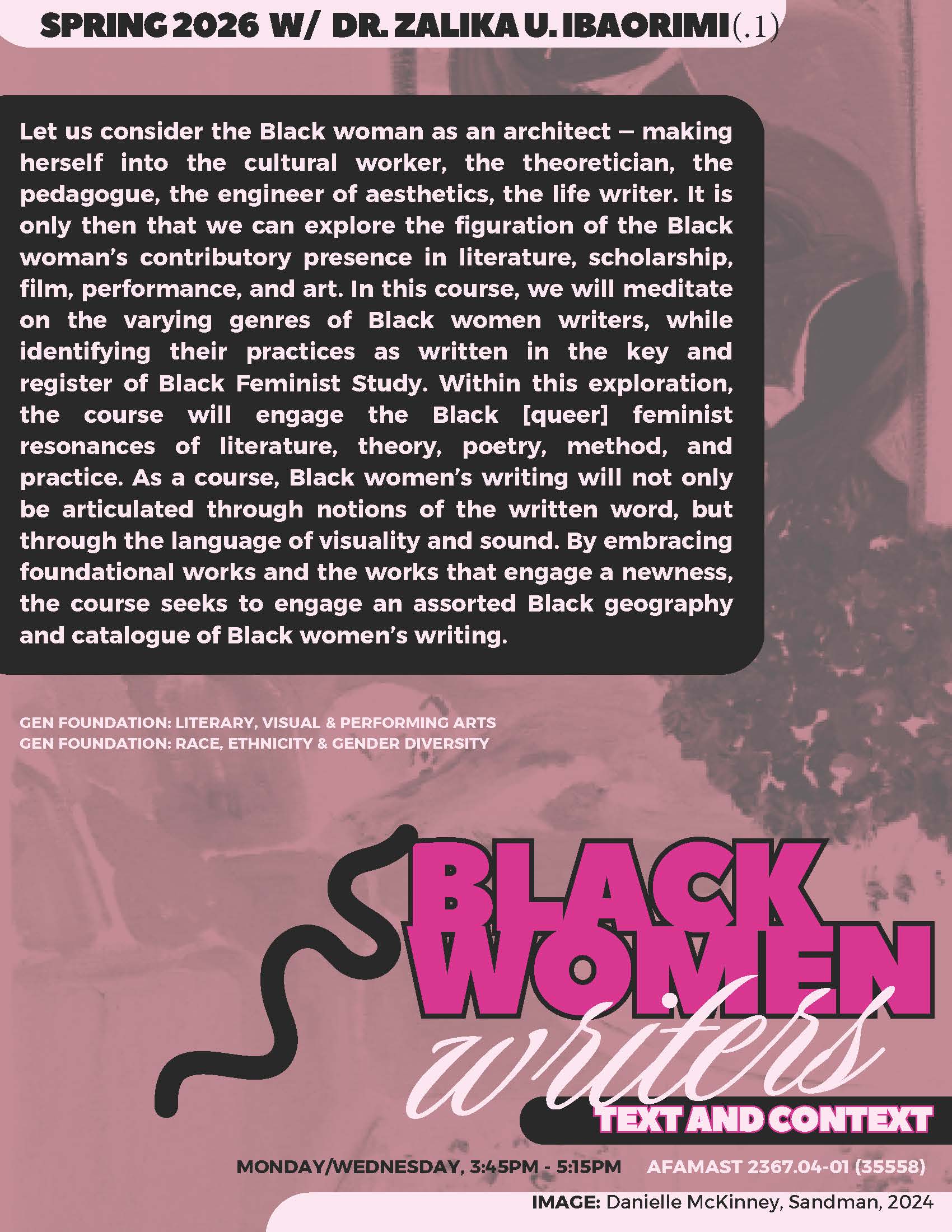 This is a flyer for Black Women Writers.