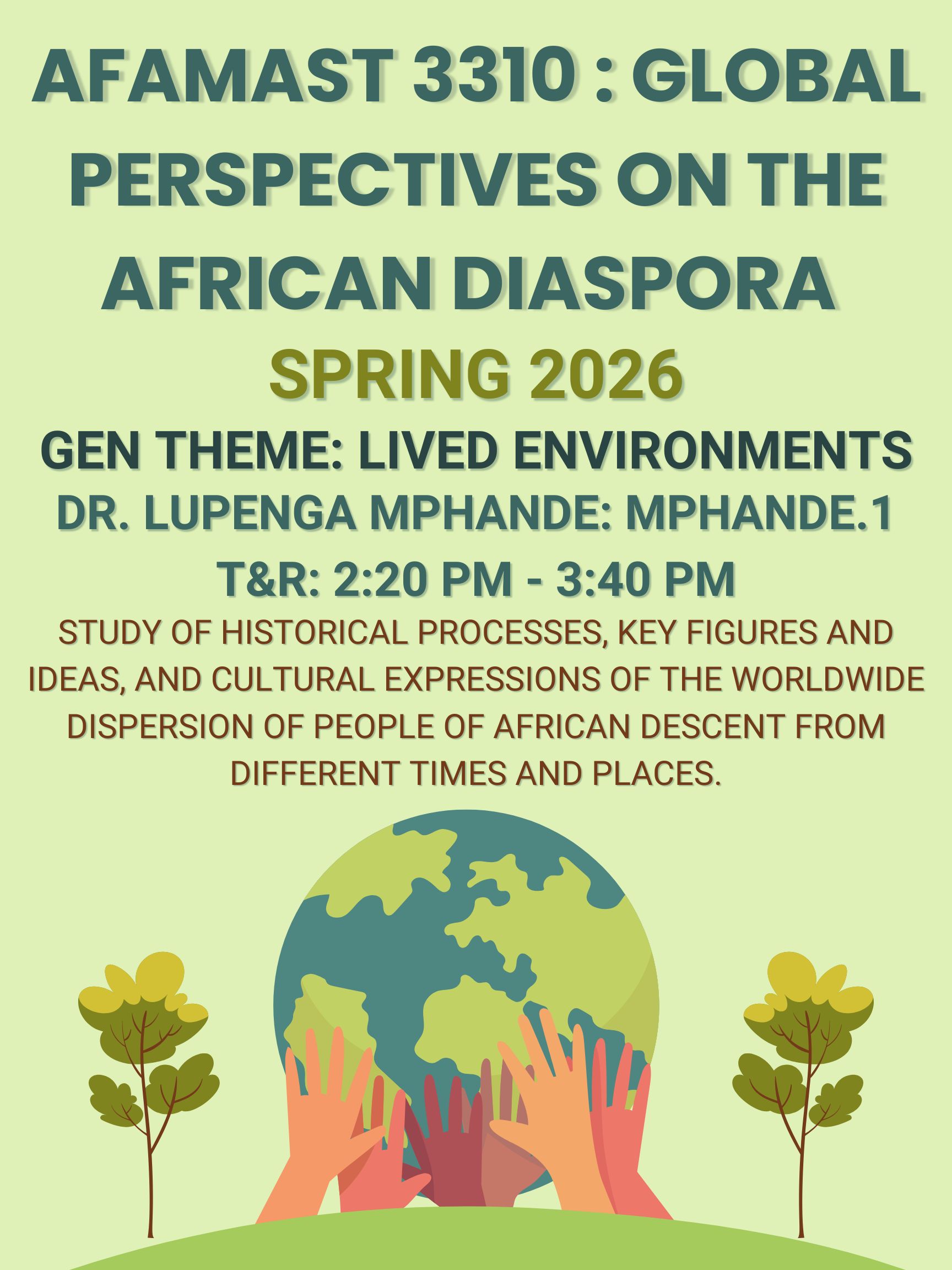 AFAMAST 3310 Global Perspectives on the African Diaspora