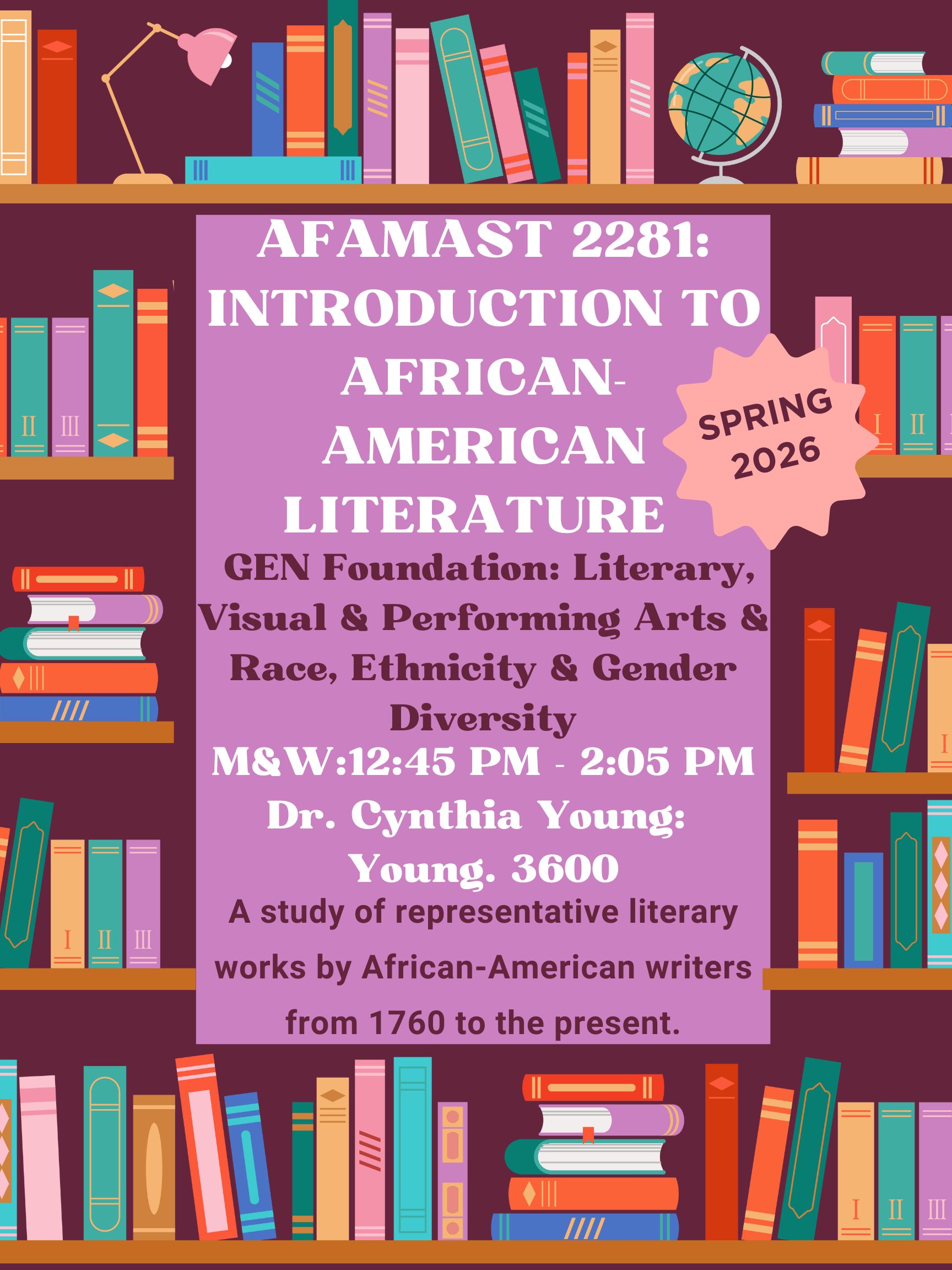 AFAMAST 2281 Introduction to African American Literature Flyer