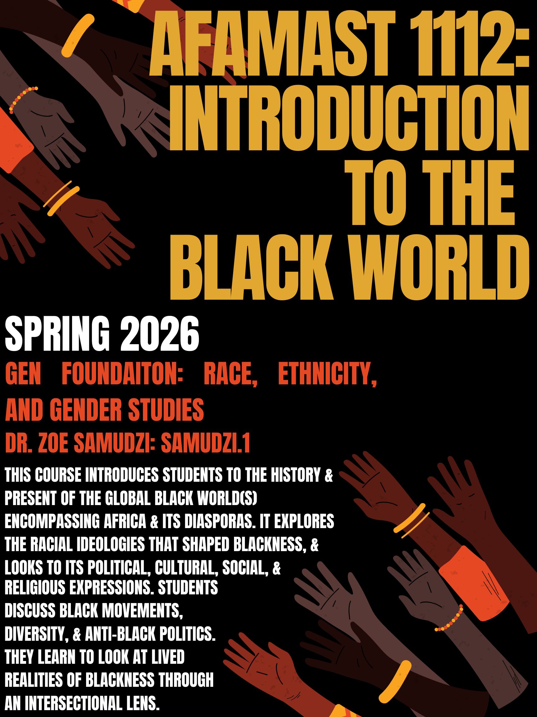 AFAMAST 1112 Introduction to Black World