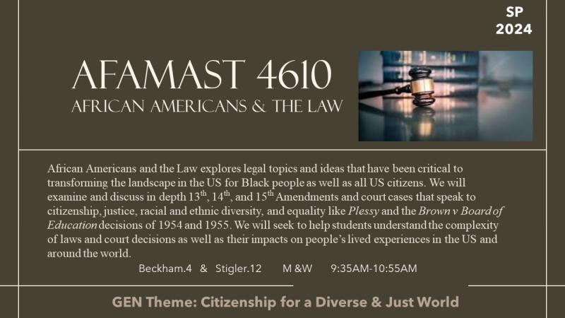 AFAMAST 4610: African Americans and The Law