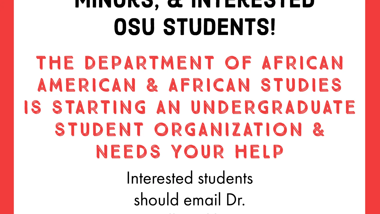 Student organization flier