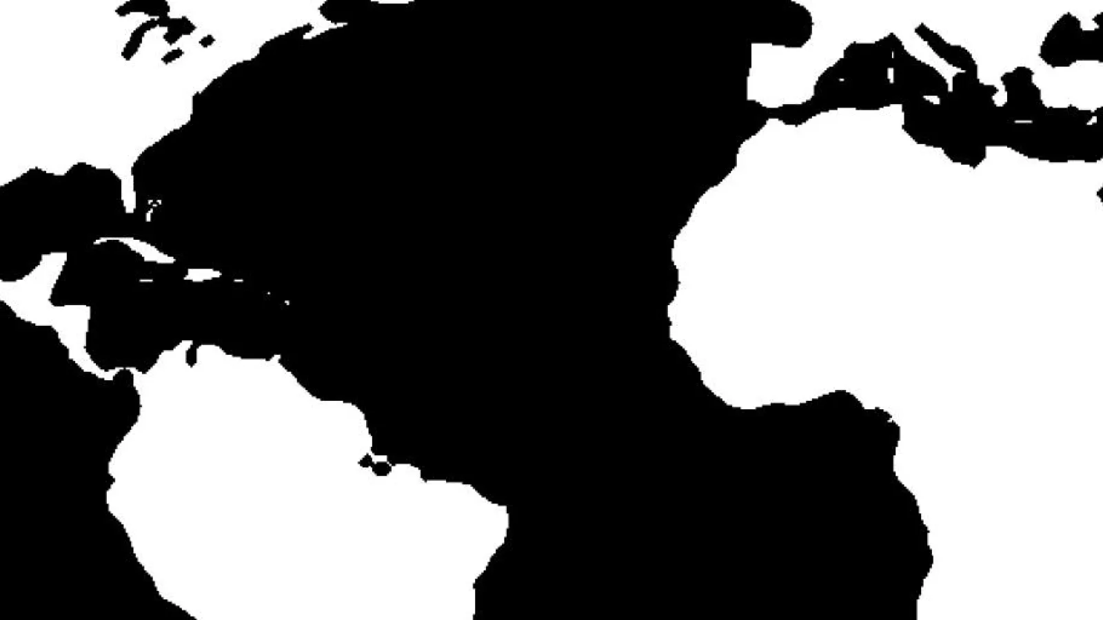 Black and white image of continents