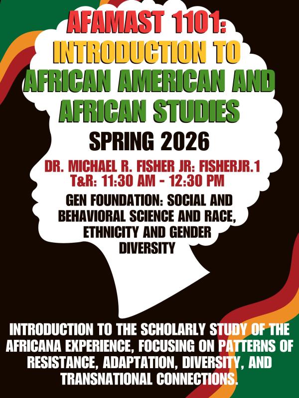 This a course flyer for Introduction to African American and African Studies.